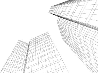 Mimari sanat konseptinde soyut çizgiler, minimum geometrik şekiller. 