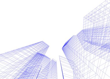 Mimari sanat konseptinde soyut çizgiler, minimum geometrik şekiller. 