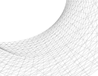 Mimari sanat konseptinde soyut çizgiler, minimum geometrik şekiller. 