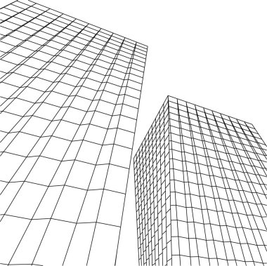 Mimari sanat konseptinde soyut çizgiler, minimum geometrik şekiller. 