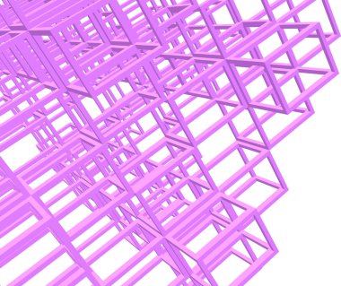 Arkaplanda mimari bina 3d illüstrasyon