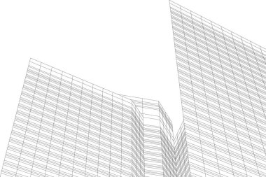 Mimari sanat konseptinde soyut çizgiler, minimum geometrik şekiller. 