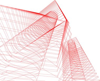 Mimari sanat konseptinde soyut çizgiler, minimum geometrik şekiller. 