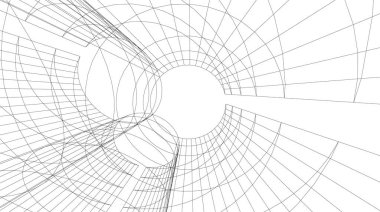 Mimari sanat konseptinde soyut çizgiler, minimum geometrik şekiller. 