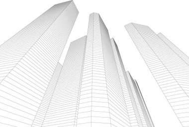 Mimari sanat konseptinde soyut çizgiler, minimum geometrik şekiller. 