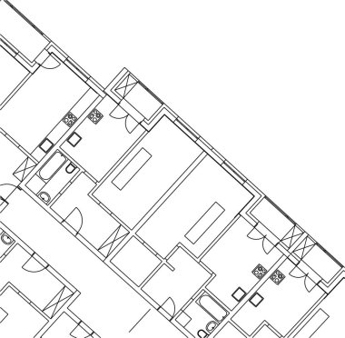 Mimari sanat konseptinde soyut çizgiler, minimum geometrik şekiller. 