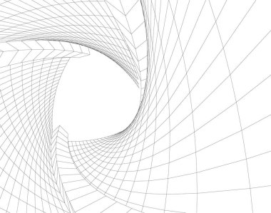 Mimari sanat konseptinde soyut çizgiler, minimum geometrik şekiller. 