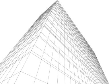 Mimari sanat konseptinde soyut çizgiler, minimum geometrik şekiller. 