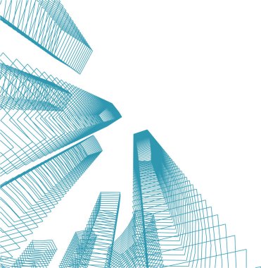 Mimari sanat konseptinde soyut çizgiler, minimum geometrik şekiller. 