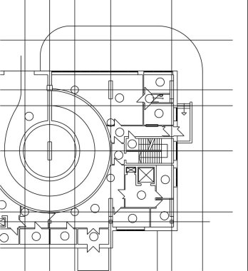 Mimari sanat konseptinde soyut çizgiler, minimum geometrik şekiller. 
