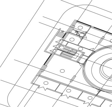 Mimari sanat konseptinde soyut çizgiler, minimum geometrik şekiller. 