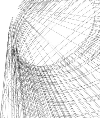 Arkaplanda mimari bina 3d illüstrasyon