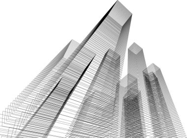 Mimari sanat konseptinde soyut çizgiler, minimum geometrik şekiller. 