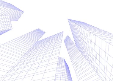 Mimari sanat konseptinde soyut çizgiler, minimum geometrik şekiller. 