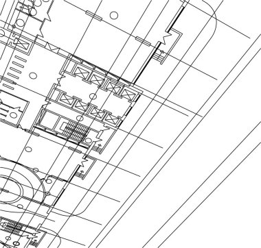 Mimari sanat konseptinde soyut çizgiler, minimum geometrik şekiller. 