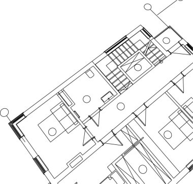 Mimari sanat konseptinde soyut çizgiler, minimum geometrik şekiller. 