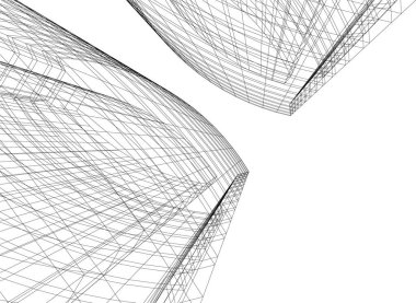 Mimari sanat konseptinde soyut çizgiler, minimum geometrik şekiller. 