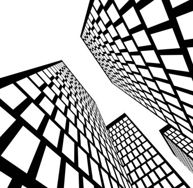 Mimari sanat konseptinde soyut çizgiler, minimum geometrik şekiller. 