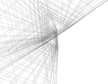 Mimari sanat konseptinde soyut çizgiler, minimum geometrik şekiller. 