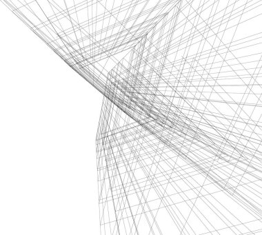 Mimari sanat konseptinde soyut çizgiler, minimum geometrik şekiller. 