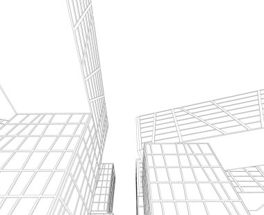 Mimari sanat konseptinde soyut çizgiler, minimum geometrik şekiller. 