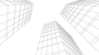 Mimari sanat konseptinde soyut çizgiler, minimum geometrik şekiller. 