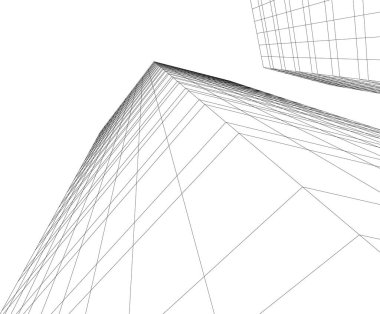 Mimari sanat konseptinde soyut çizgiler, minimum geometrik şekiller. 