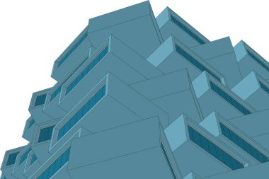 Mimari sanat konseptinde soyut çizgiler, minimum geometrik şekiller. 