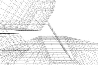 Mimari sanat konseptinde soyut çizgiler, minimum geometrik şekiller. 