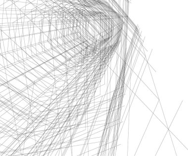 Mimari sanat konseptinde soyut çizgiler, minimum geometrik şekiller.