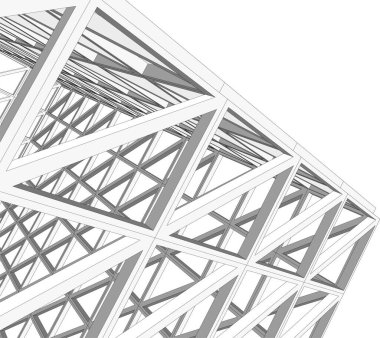 Mimari sanat konseptinde soyut çizgiler, minimum geometrik şekiller. 