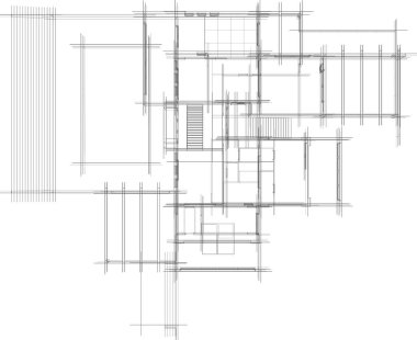 Arkaplanda mimari bina 3d illüstrasyon
