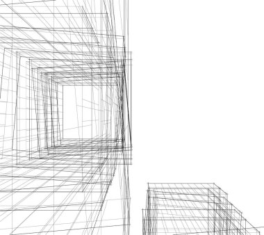 Mimari sanat konseptinde soyut çizgiler, minimum geometrik şekiller. 