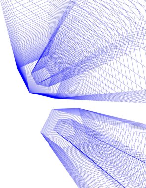 Mimari sanat konseptinde soyut çizgiler, minimum geometrik şekiller. 