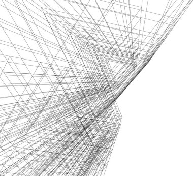 Mimari sanat konseptinde soyut çizgiler, minimum geometrik şekiller. 