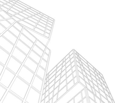 Mimari sanat konseptinde soyut çizgiler, minimum geometrik şekiller. 