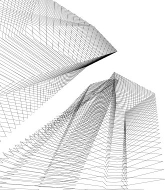 Mimari sanat konseptinde soyut çizgiler, minimum geometrik şekiller. 