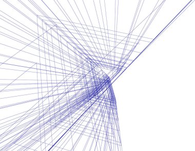 Mimari sanat konseptinde soyut çizgiler, minimum geometrik şekiller. 