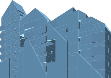 Mimari sanat konseptinde soyut çizgiler, minimum geometrik şekiller. 