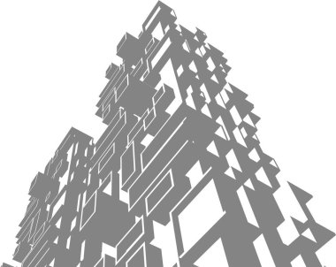 Mimari sanat konseptinde soyut çizgiler, minimum geometrik şekiller. 