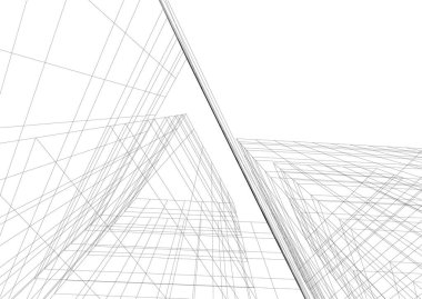 Mimari sanat konseptinde soyut çizgiler, minimum geometrik şekiller. 