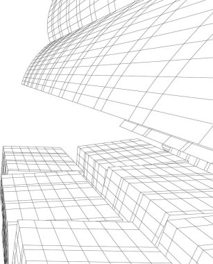 Mimari sanat konseptinde soyut çizgiler, minimum geometrik şekiller. 