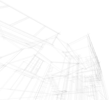 Mimari sanat konseptinde soyut çizgiler, minimum geometrik şekiller. 