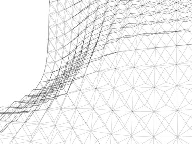 Mimari sanat konseptinde soyut çizgiler, minimum geometrik şekiller. 