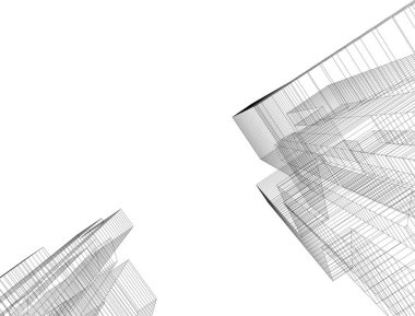 Mimari sanat konseptinde soyut çizgiler, minimum geometrik şekiller. 