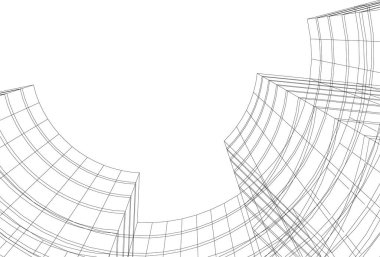 Mimari sanat konseptinde soyut çizgiler, minimum geometrik şekiller.