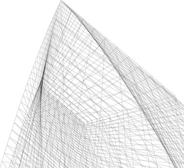 Mimari sanat konseptinde soyut çizgiler, minimum geometrik şekiller. 