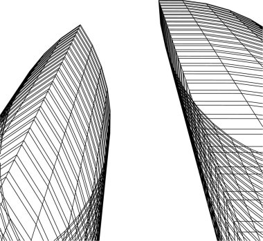 Mimari sanat konseptinde soyut çizgiler, minimum geometrik şekiller. 