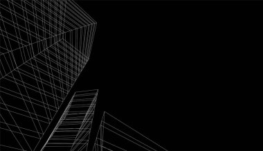 Mimari sanat konseptinde soyut çizgiler, minimum geometrik şekiller. 