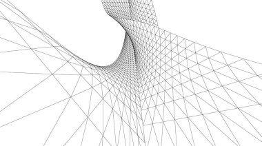 Mimari sanat konseptinde soyut çizgiler, minimum geometrik şekiller. 